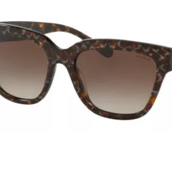 Coach Tortoise Sunglasses Touch of Sparkle W/Case - Picture 3 of 4